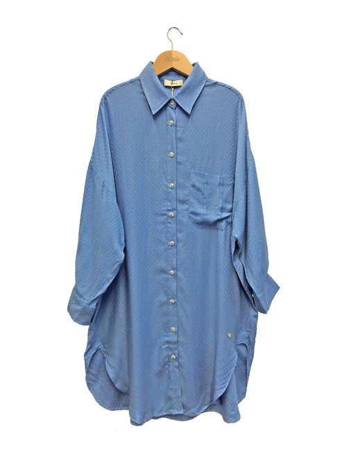Long Shirt Modern Blue