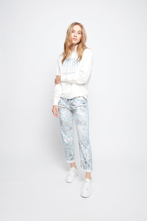 Joggingpant Flowerprint light blue