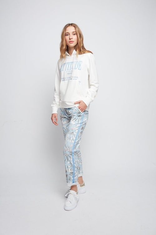 Joggingpant Flowerprint light blue