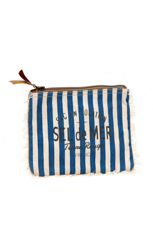 Canvas Clutch Sel de Mer Stripes