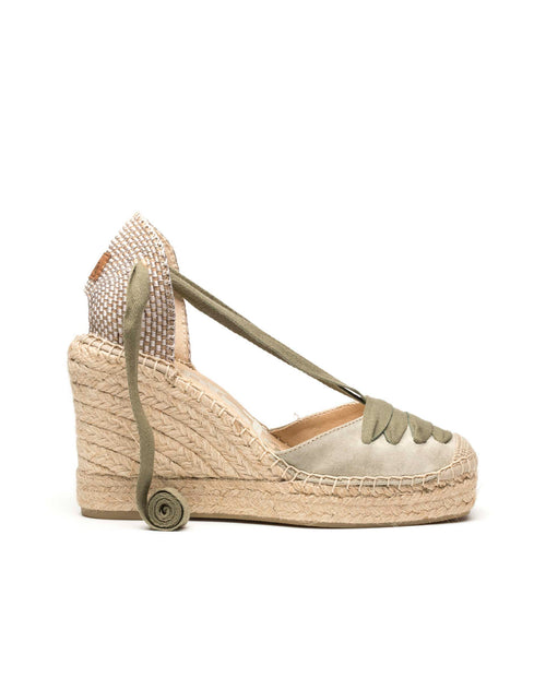 Espandrillos/Wedges Nubukleder khaki