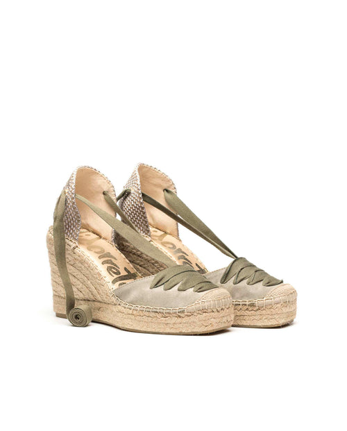 Espandrillos/Wedges Nubukleder khaki