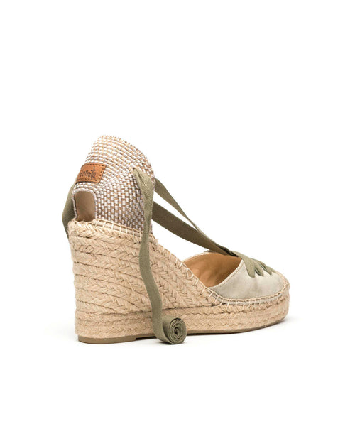 Espandrillos/Wedges Nubukleder khaki