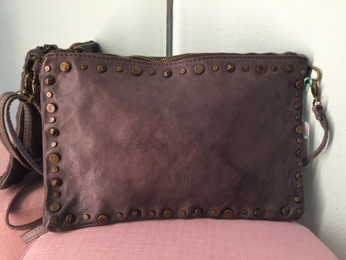 Leder Nieten Clutch Size M