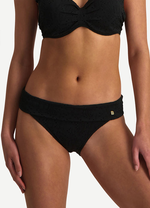 Bikini Black Embroidery Rüschen Cup B