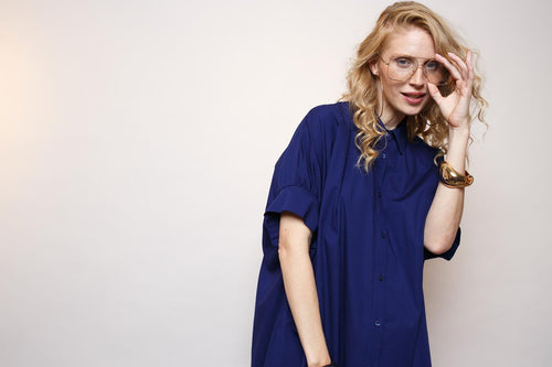 Emily Hemdblusenkleid loose Style navy