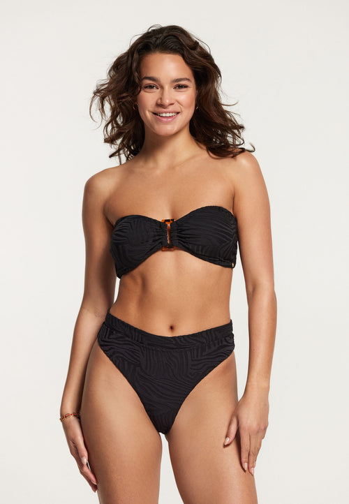 Bikini Bandeau Tiger Structure black