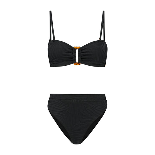 Bikini Bandeau Tiger Structure black