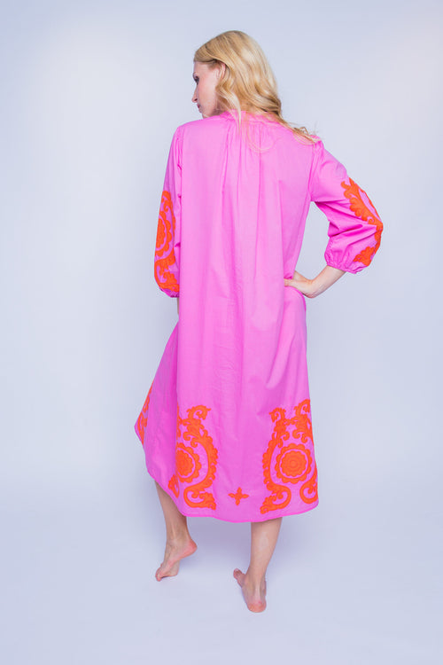 Tunika Dress "Ornament Love" Cotton pink/orange