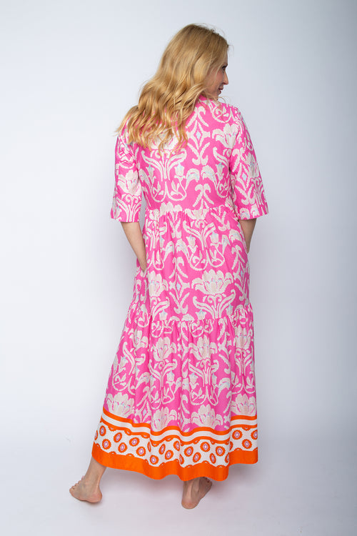 Emily Boho Stufen Dress pink/orange Border