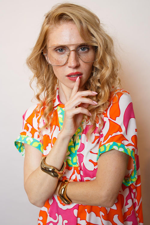 Emily Tunika Dress Midi pink/orange