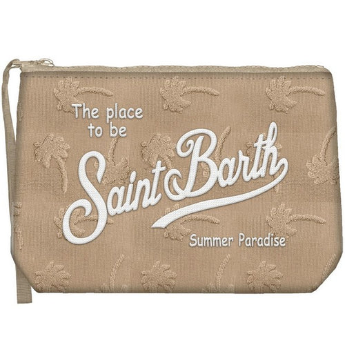 Aline Pochette Sponge Terry Embossed Palm beige