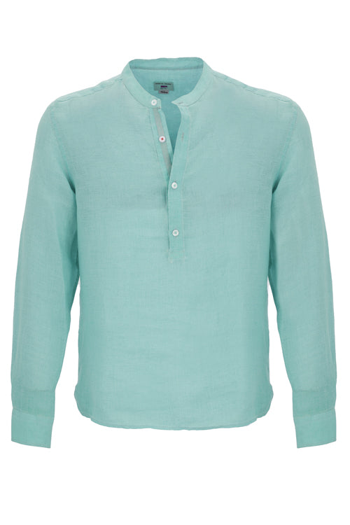 Leinen Hemd Cadaques aqua