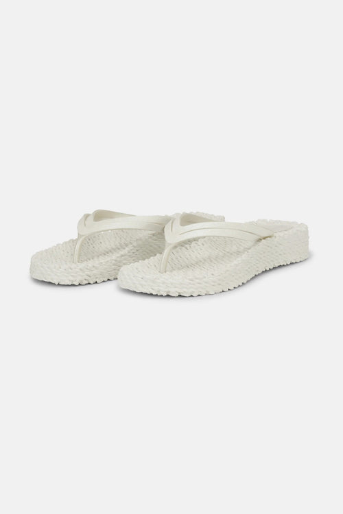 Ilse Jacobsen Plateau Flip Flops Glitter Cream