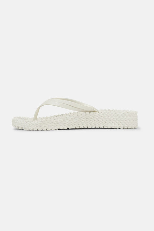 Ilse Jacobsen Plateau Flip Flops Glitter Cream