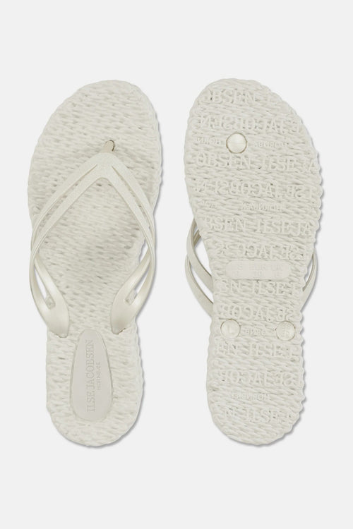 Ilse Jacobsen Plateau Flip Flops Glitter Cream
