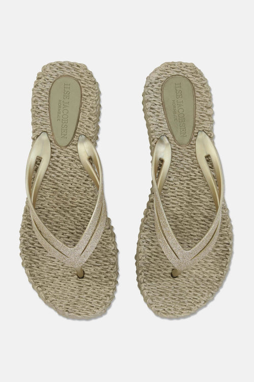 Ilse Jacobsen Plateau Flip Flops Glitter Platin