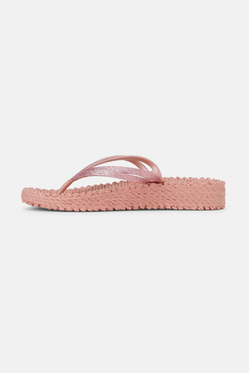 Ilse Jacobsen Plateau Flip Flops Glitter Misty Rose