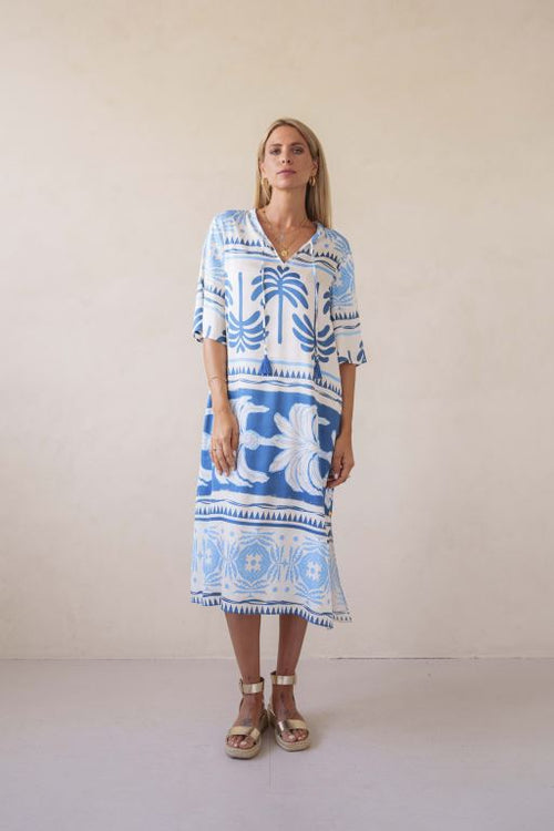 Dress "Blue Palmtree"