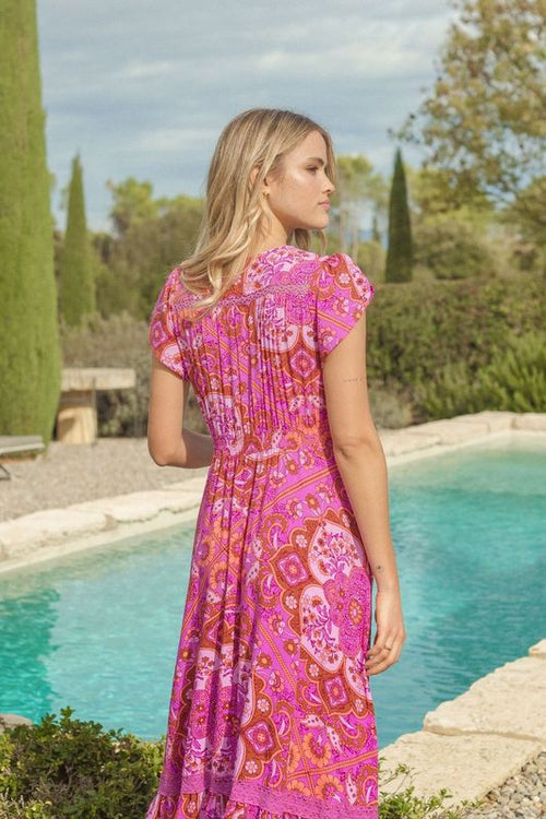 Dress Carmen Maxi Cosmic Print