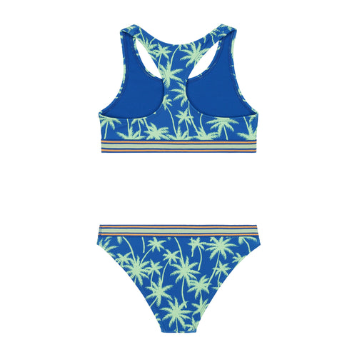 Girls Bikini Vacation Palm blue