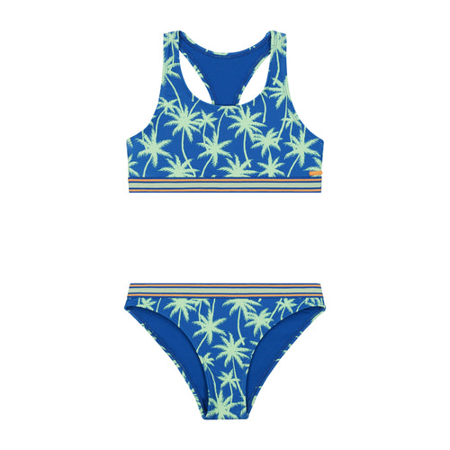 Girls Bikini Vacation Palm blue