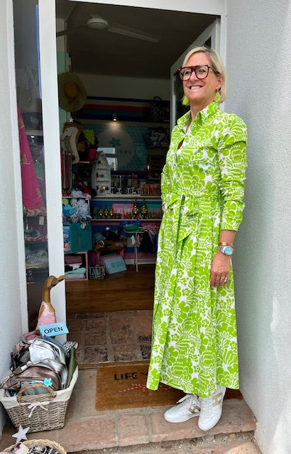 Hemdblusenkleid "Green Flower"