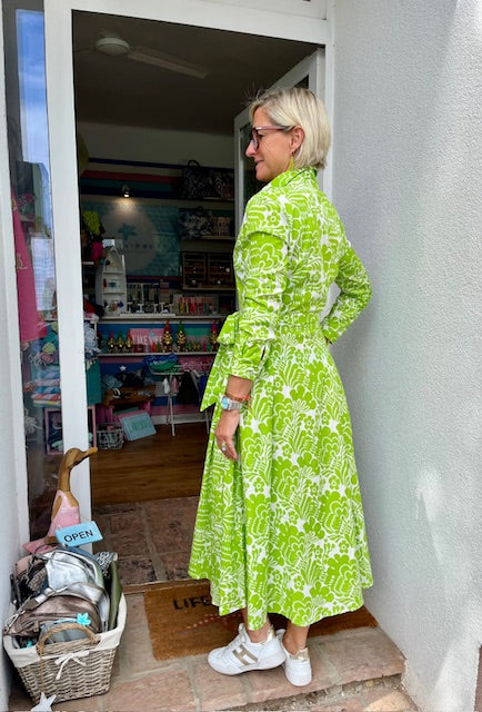 Hemdblusenkleid "Green Flower"