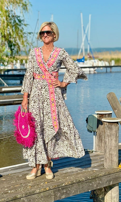 Seiden Maxidress Lisboa "Zebra"