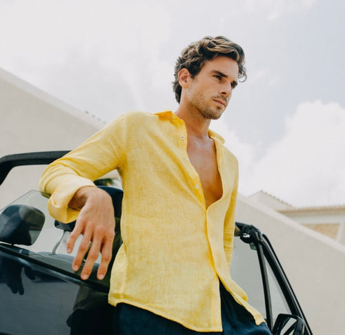 Leinen Hemd Positano gelb