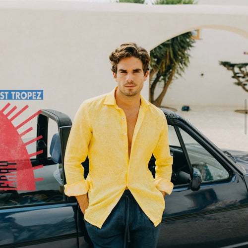 Leinen Hemd Positano gelb