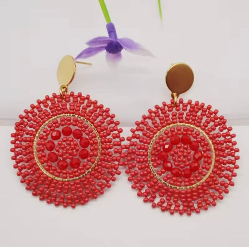 Ohrstecker Beads "Deep Red Addict"