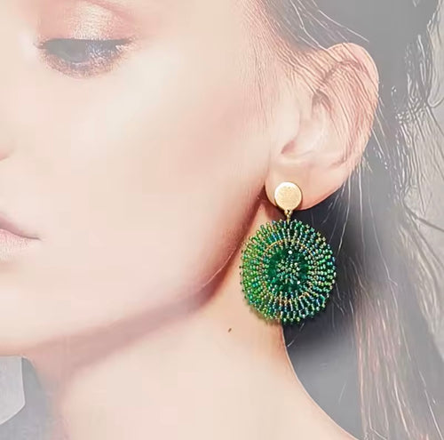 Ohrstecker Beads "Deep Green Addict"