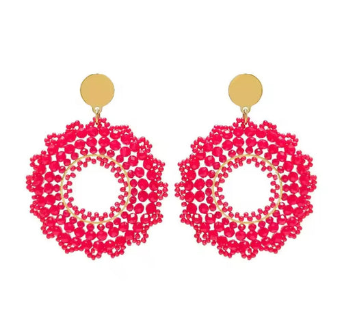 Ohrstecker Beads "Flamenco round"