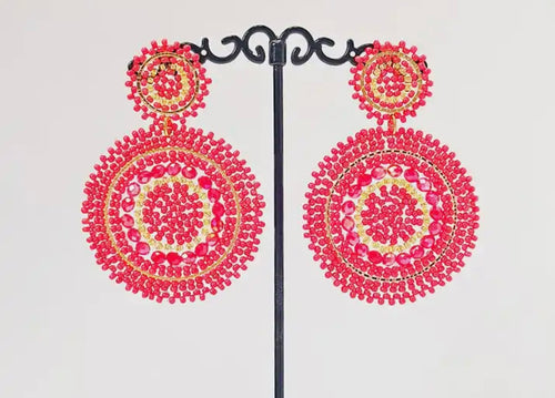 Ohrstecker Beads "Double Red"