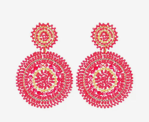 Ohrstecker Beads "Double Red"