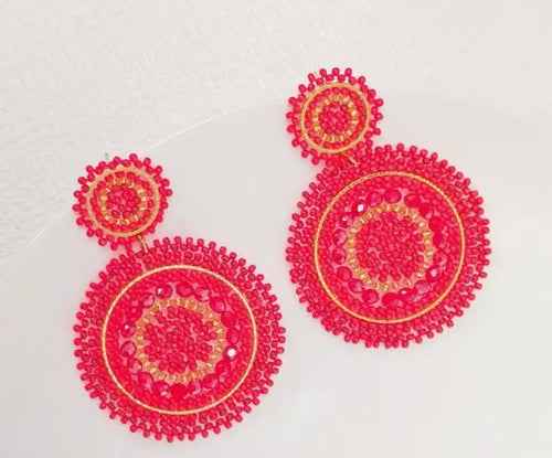 Ohrstecker Beads "Double Red"