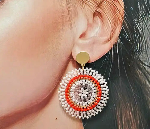 Ohrstecker Beads "Flamingo"