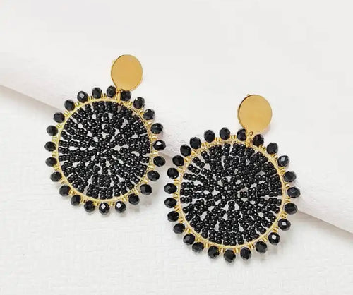 Ohrstecker Beads "Golden Black"