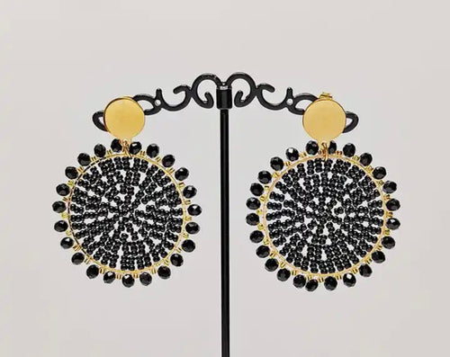 Ohrstecker Beads "Golden Black"