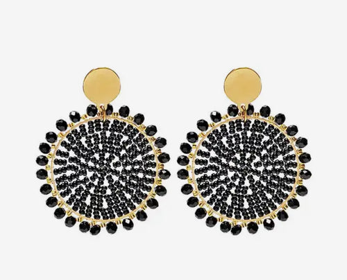 Ohrstecker Beads "Golden Black"