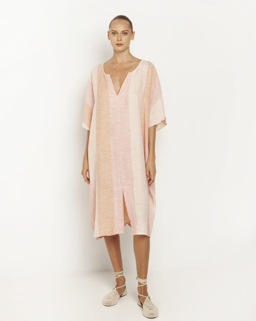 Kaftandress Stripes soft pink