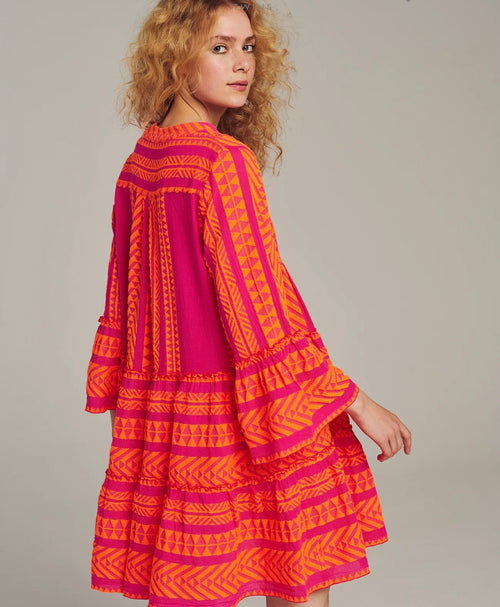 Dress Ella neon orange/fushia