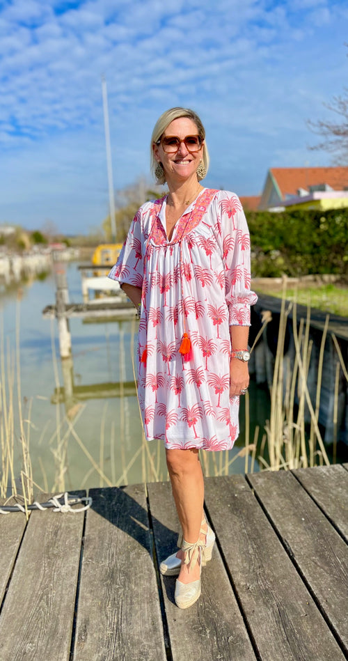 Dress Short "Pink Palm"