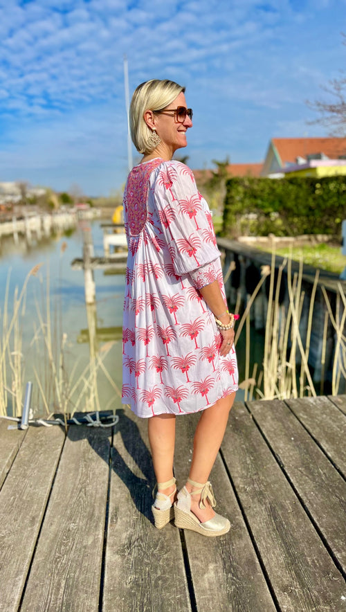 Dress Short "Pink Palm"