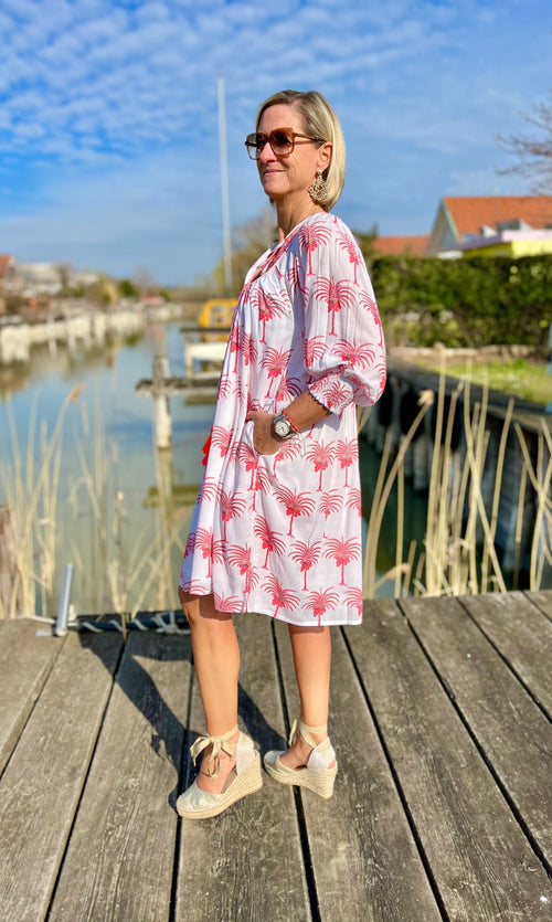 Dress Short "Pink Palm"