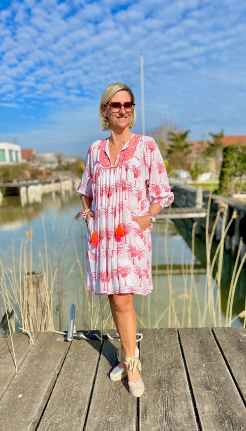 Dress Short "Pink Palm"