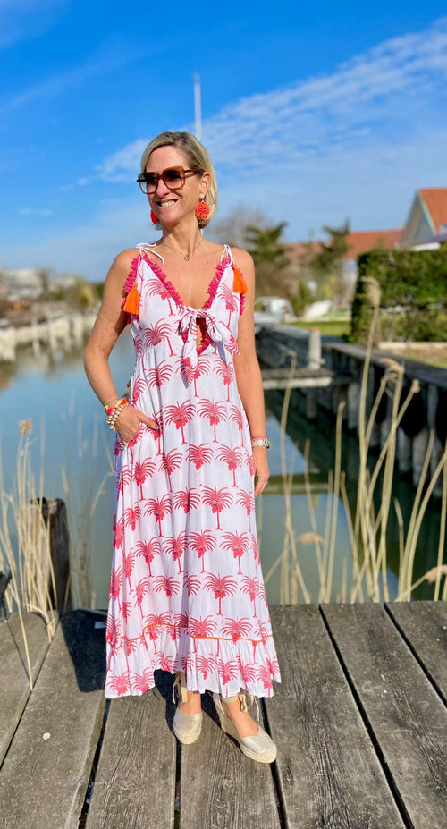 Dress long "Pink Palm"