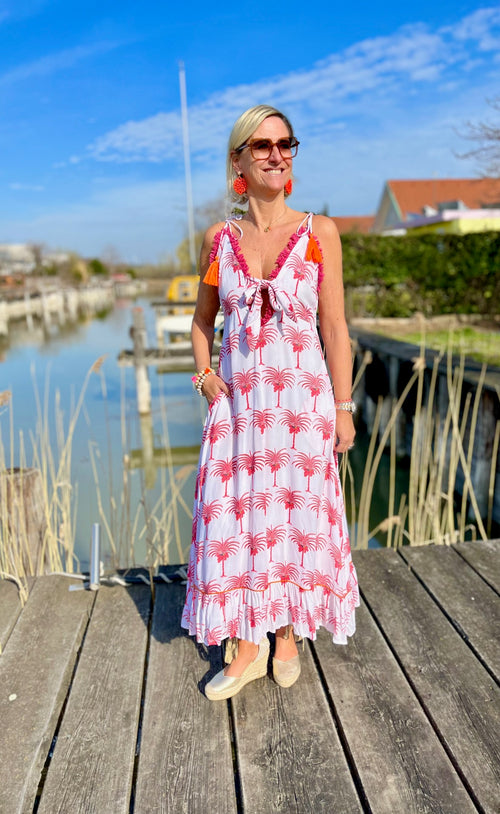 Dress long "Pink Palm"