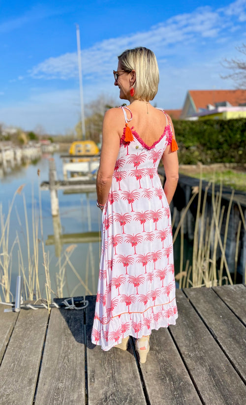 Dress long "Pink Palm"